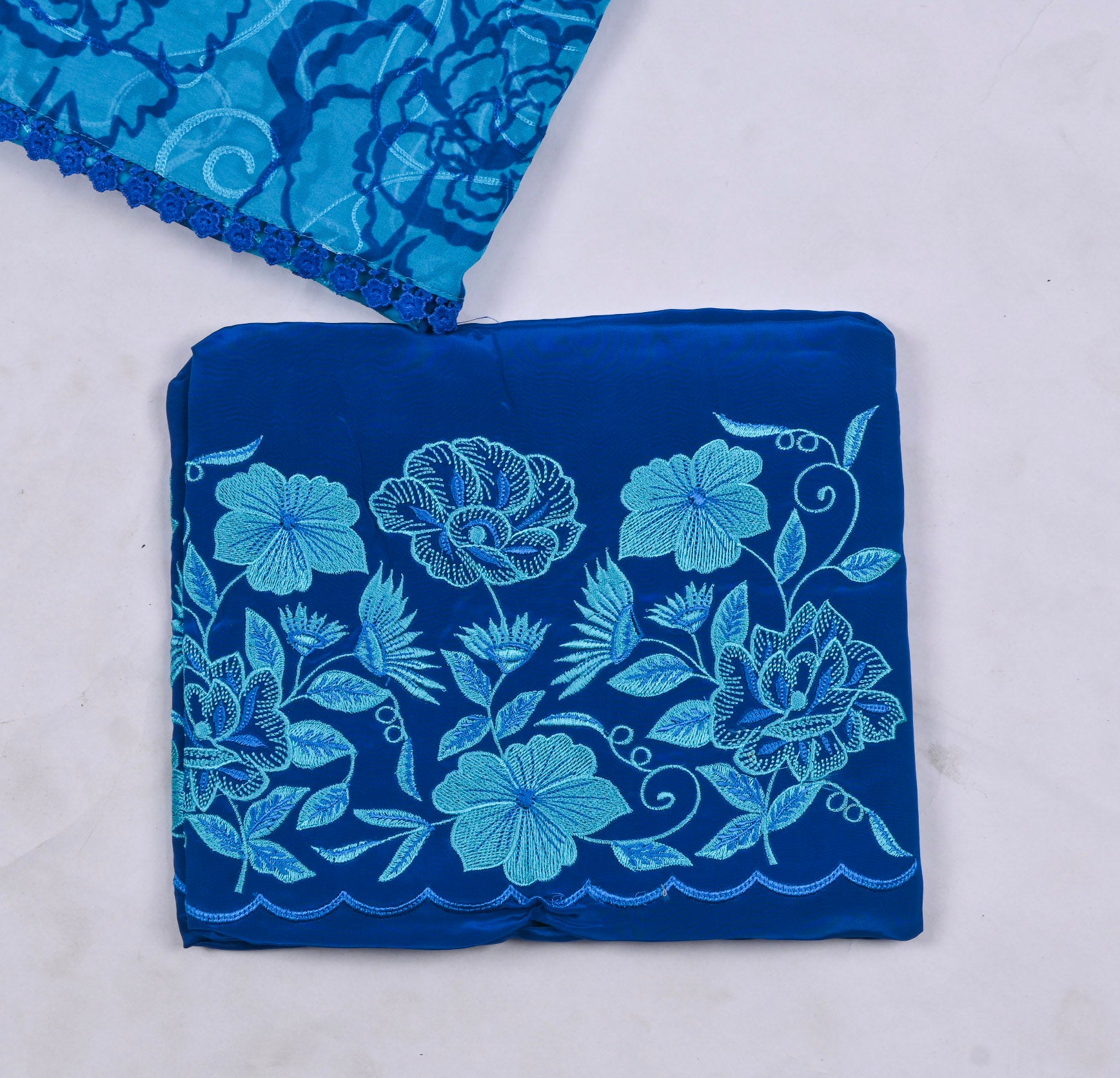 Georgette Blue Unstitched Suit