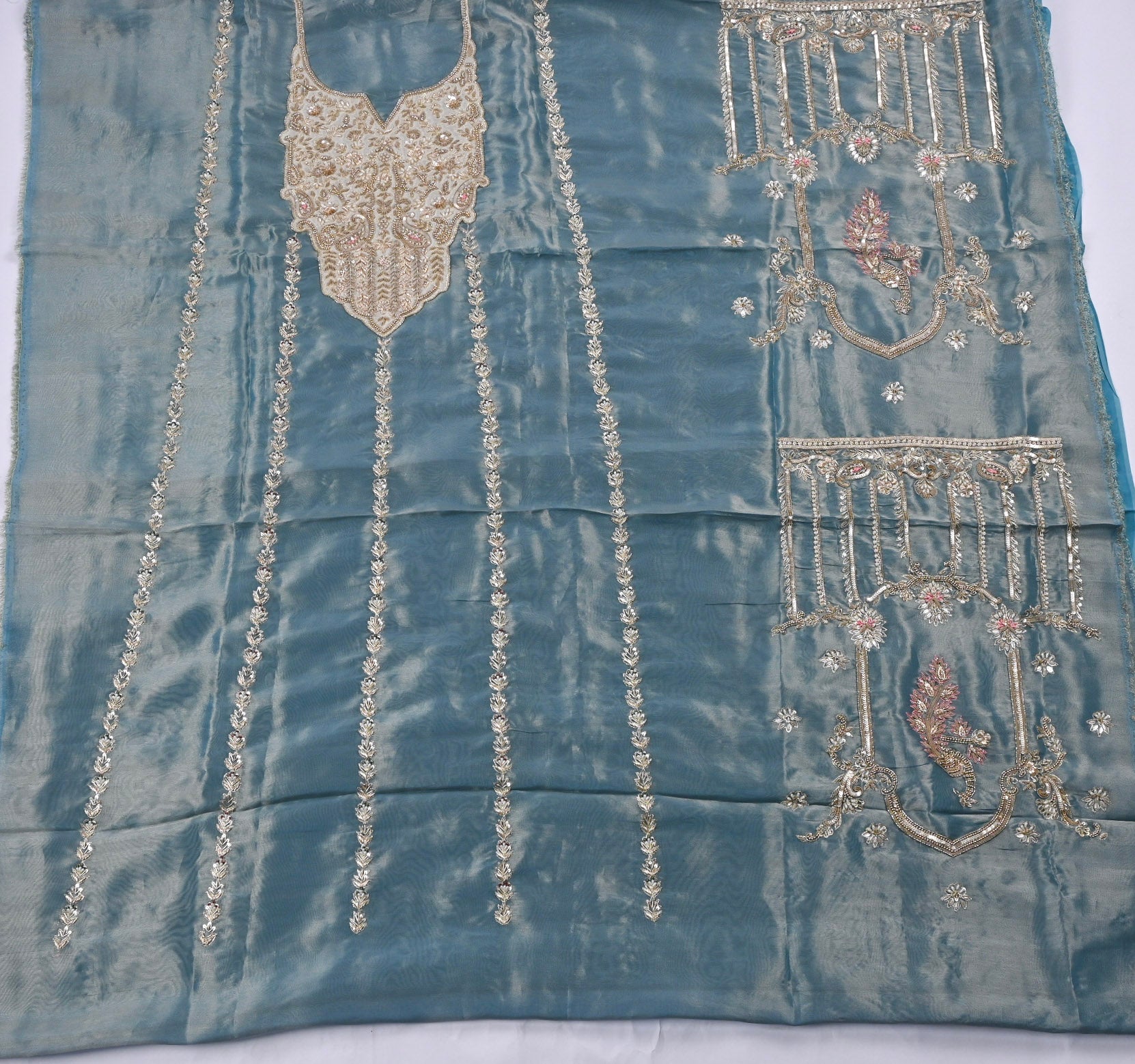 Shimmer Blue Unstitched Suit