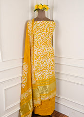 Cotton Yellow Unstitched Suit