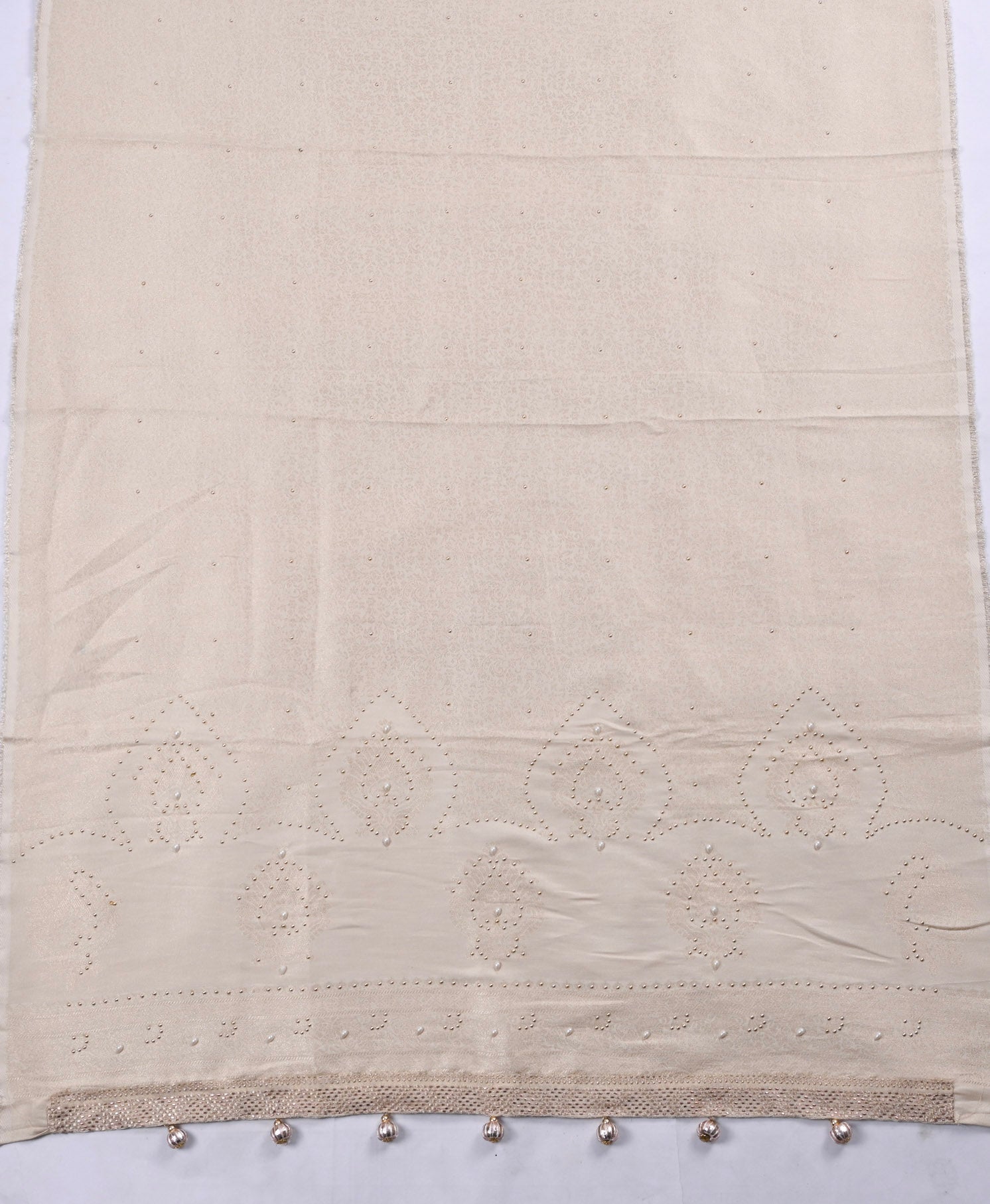 Brocade Silk Beige Unstitched Suit