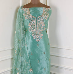 Glass Green Unstitched Suit