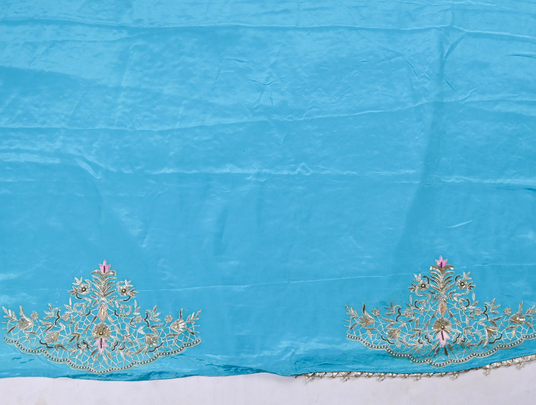 Organza Sky Blue Unstitched Suit