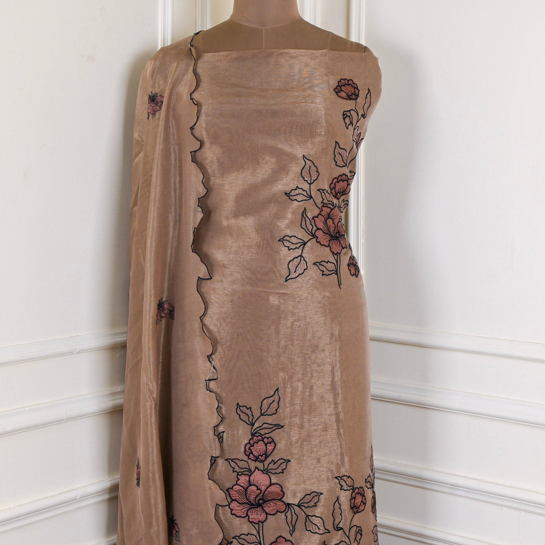 Shimmer Brown Unstitched Suit