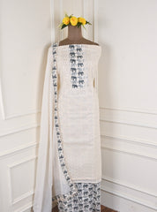 Cotton black & White Unstitched Suit
