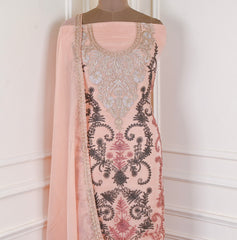 Crush Shimmer Peach Unstitched Suit
