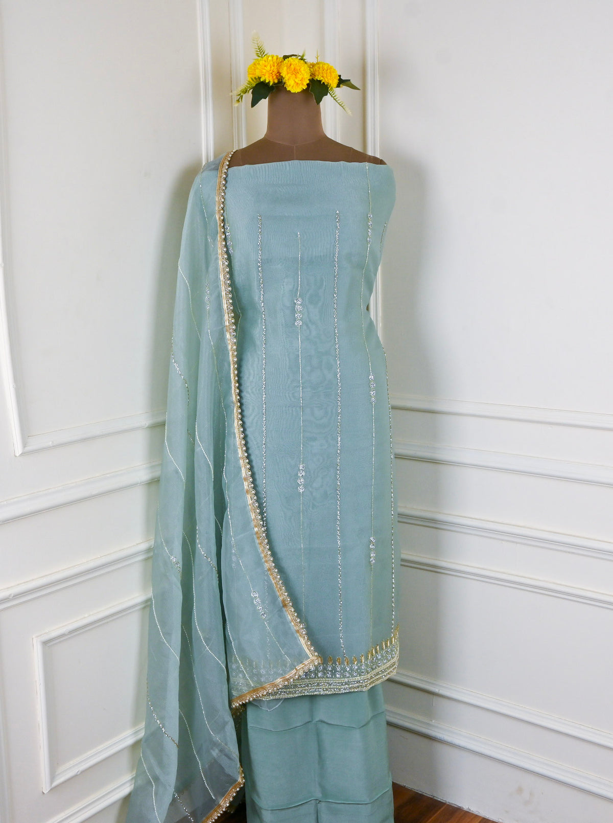 Crush Powder Blue Unstitched Suit