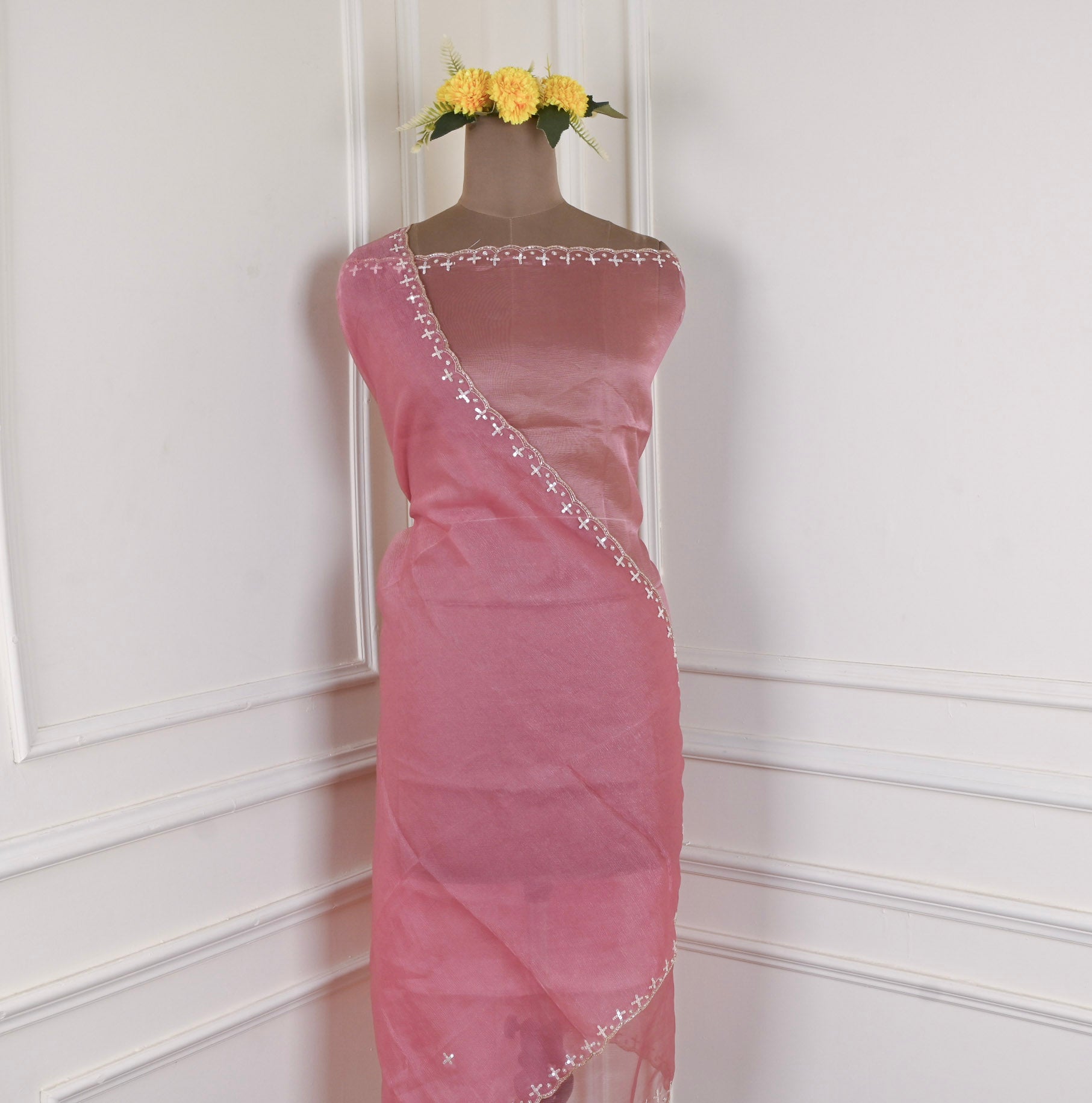 Crush Onion Pink Unstitched Suit