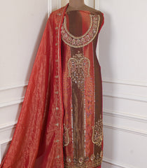 Shimmer Red Unstitched Suit