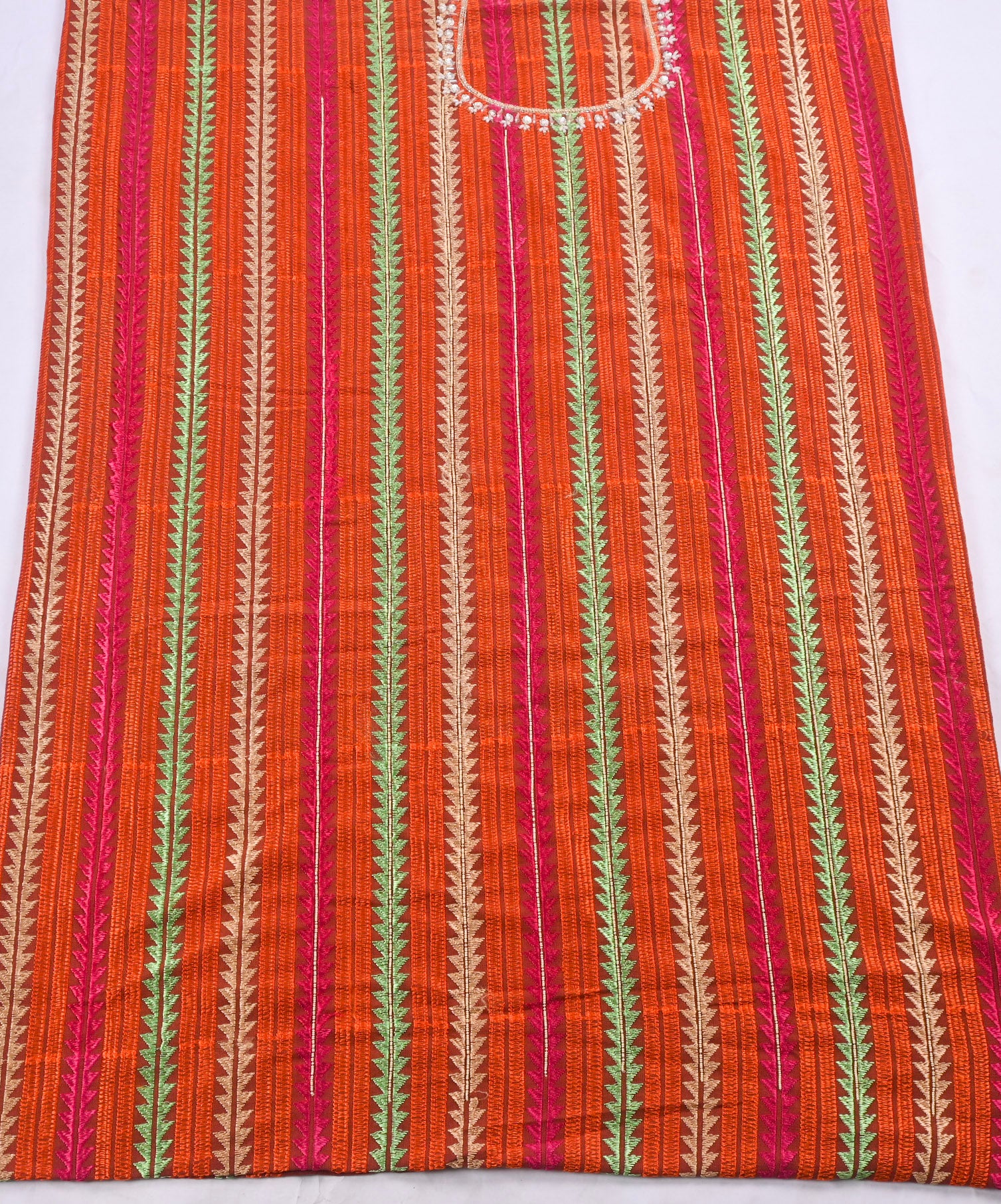 Khaddar Orange Unstitched Suit