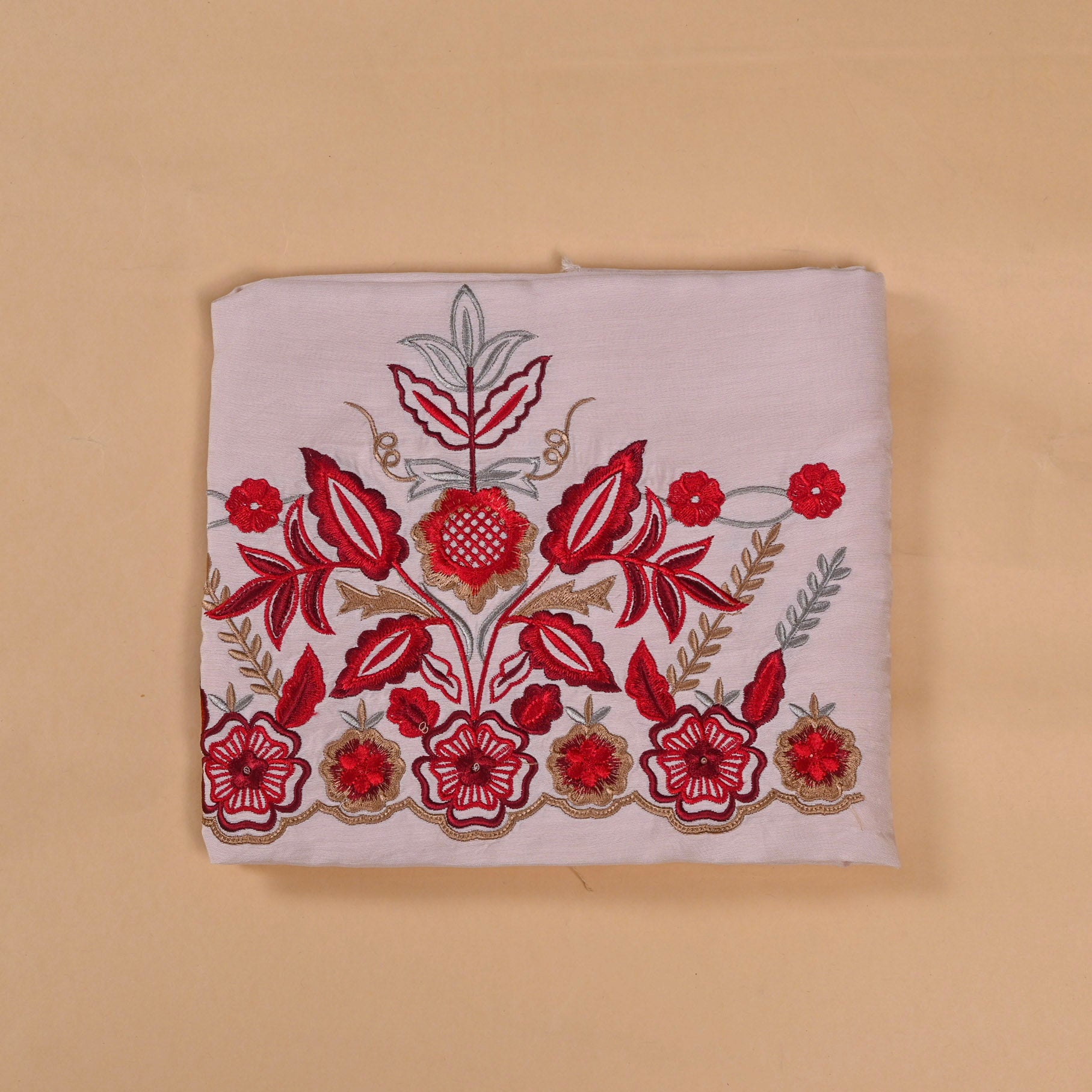 Tabby Red Beige Unstitched Suit