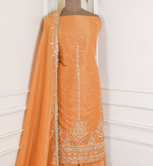 Shimmer Yellow Unstitched Lehenga Suit