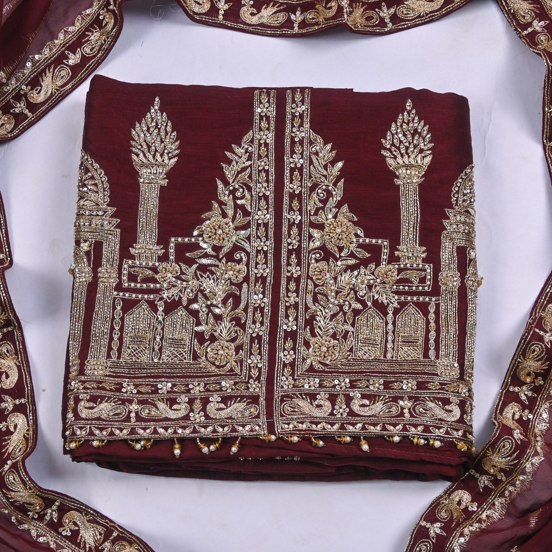 Khadi Brown Unstitched Suit