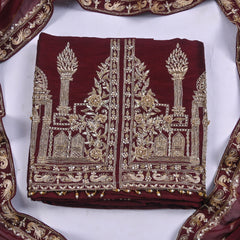 Khadi Brown Unstitched Suit