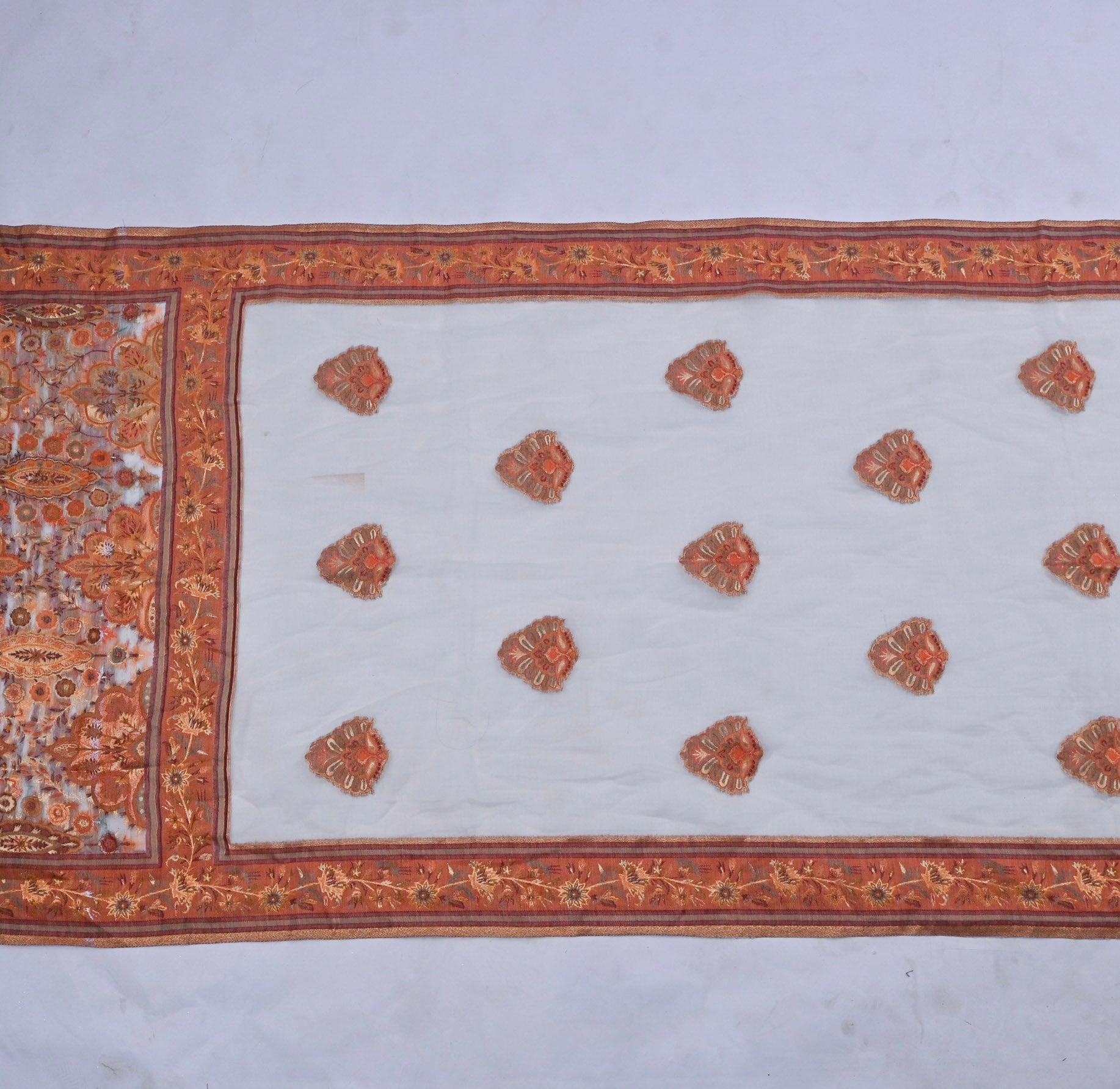 Mul Chanderi White Unstitched Suit