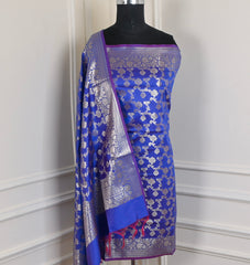 Silk Blue Unstitched Suit