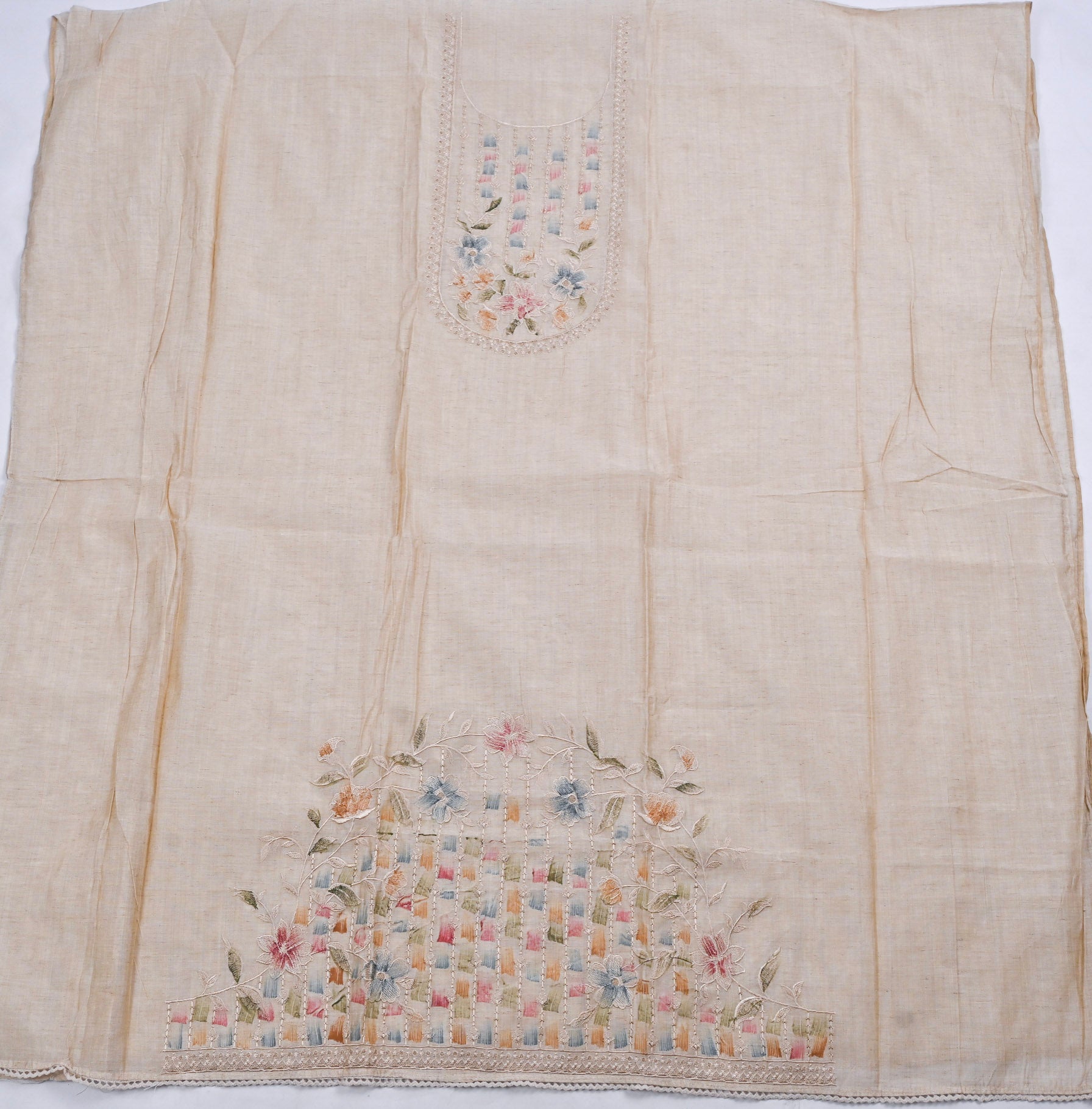 Linen Off-white Unstitched Suit