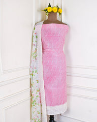 Chanderi Silk Pink Unstitched Suit