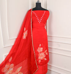 Red Burberry Unstitched Suit