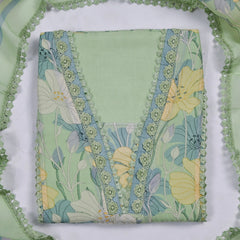 Burberry Pista Green Unstitched Suit