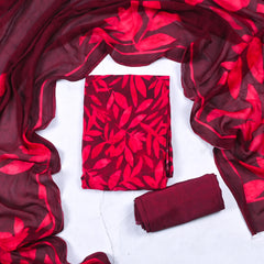 Crepe Red Unstitched Suit