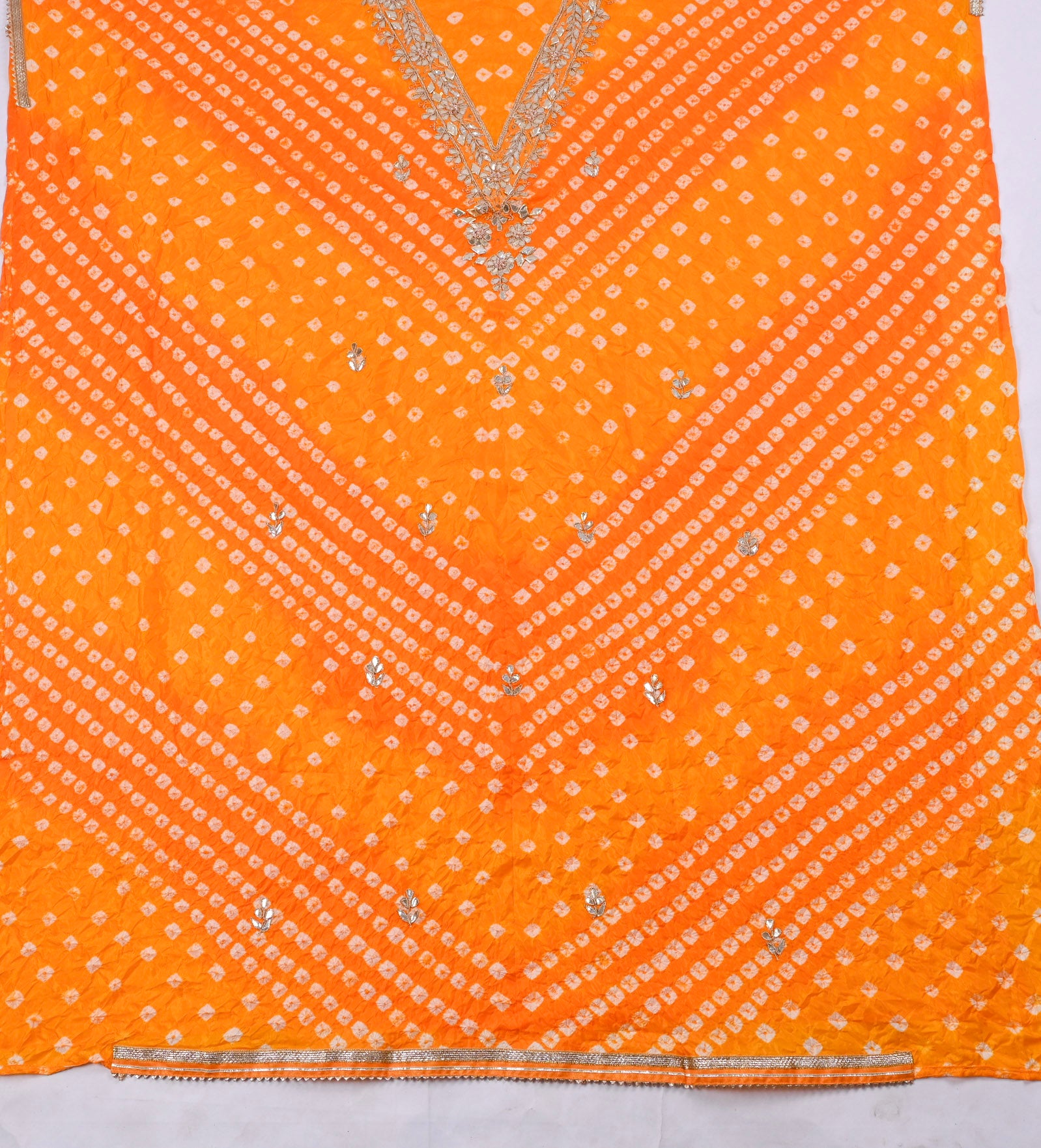 Muslin Orange Unstitched Suit