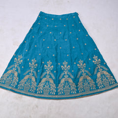Crepe Sky Blue Lehenga Suit