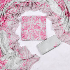 Muslin Light Grey Unstitched Suit