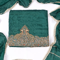 Silk Green Unstitched Suit