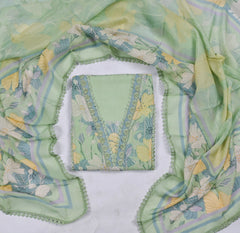 Burberry Pista Green Unstitched Suit