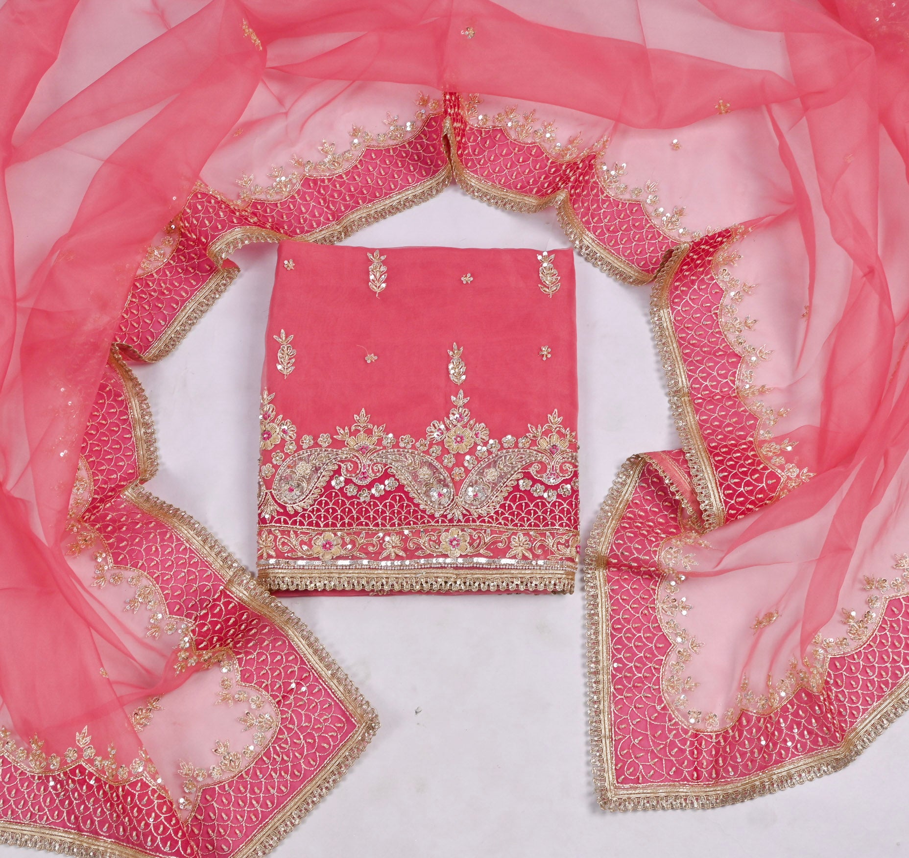 Glass Pink Unstitched Suit