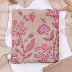 Mul Cotton Beige Unstitched Suit