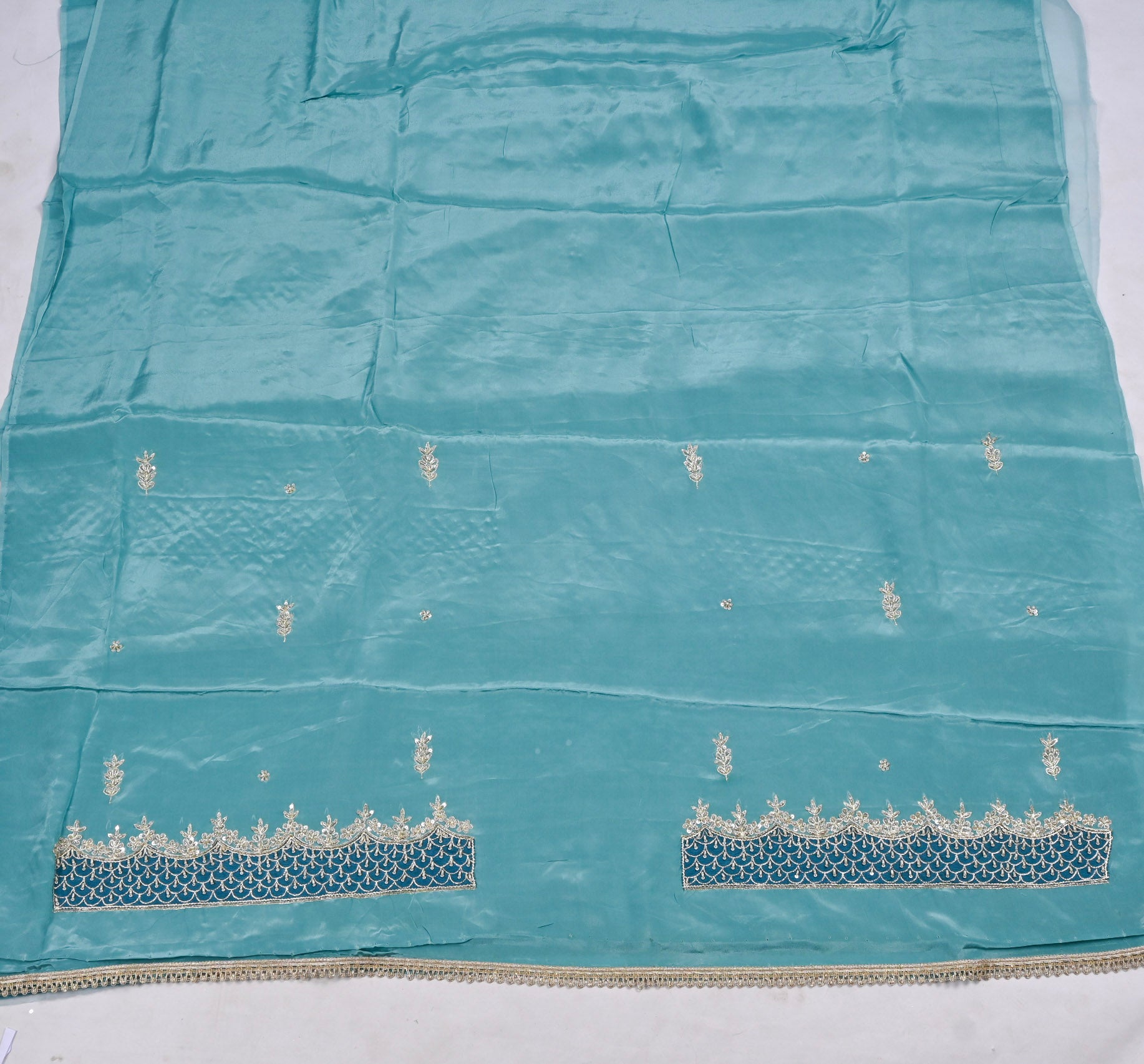 Glass Sky Blue Unstitched Suit