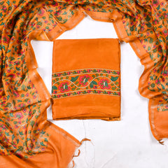 Maheshwari Cotton Mustard Yellow Unstitched Suit