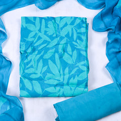 Crepe Sky Blue Unstitched Suit