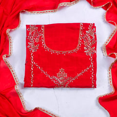 Crepe Maroon Unstitched Suit
