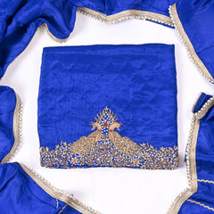 Silk Blue Unstitched Suit