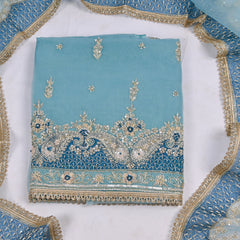 Glass Sky Blue Unstitched Suit