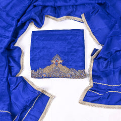 Silk Blue Unstitched Suit