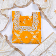 Crepe Yellow Stitched Lehenga Suit