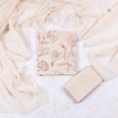 Mul Cotton Off-White Unstitched Suit