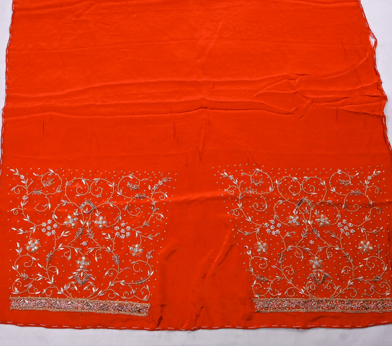 Glass Shimmer Orange Unstitched Suit