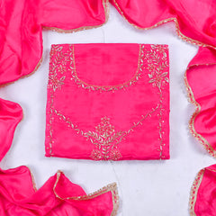 Crepe Pink Unstitched Suit