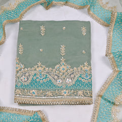 Glass Pastel Green Unstitched Suit
