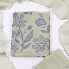 Mul Cotton Pista Green Unstitched Suit