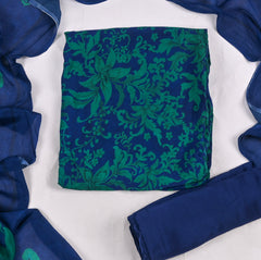 Crepe Royal Blue Unstitched Suit