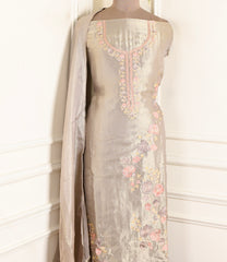 Giraffe Shimmer Light Grey Unstitched Suit
