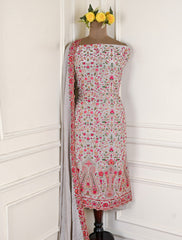 Crepe silver Unstitched Suit