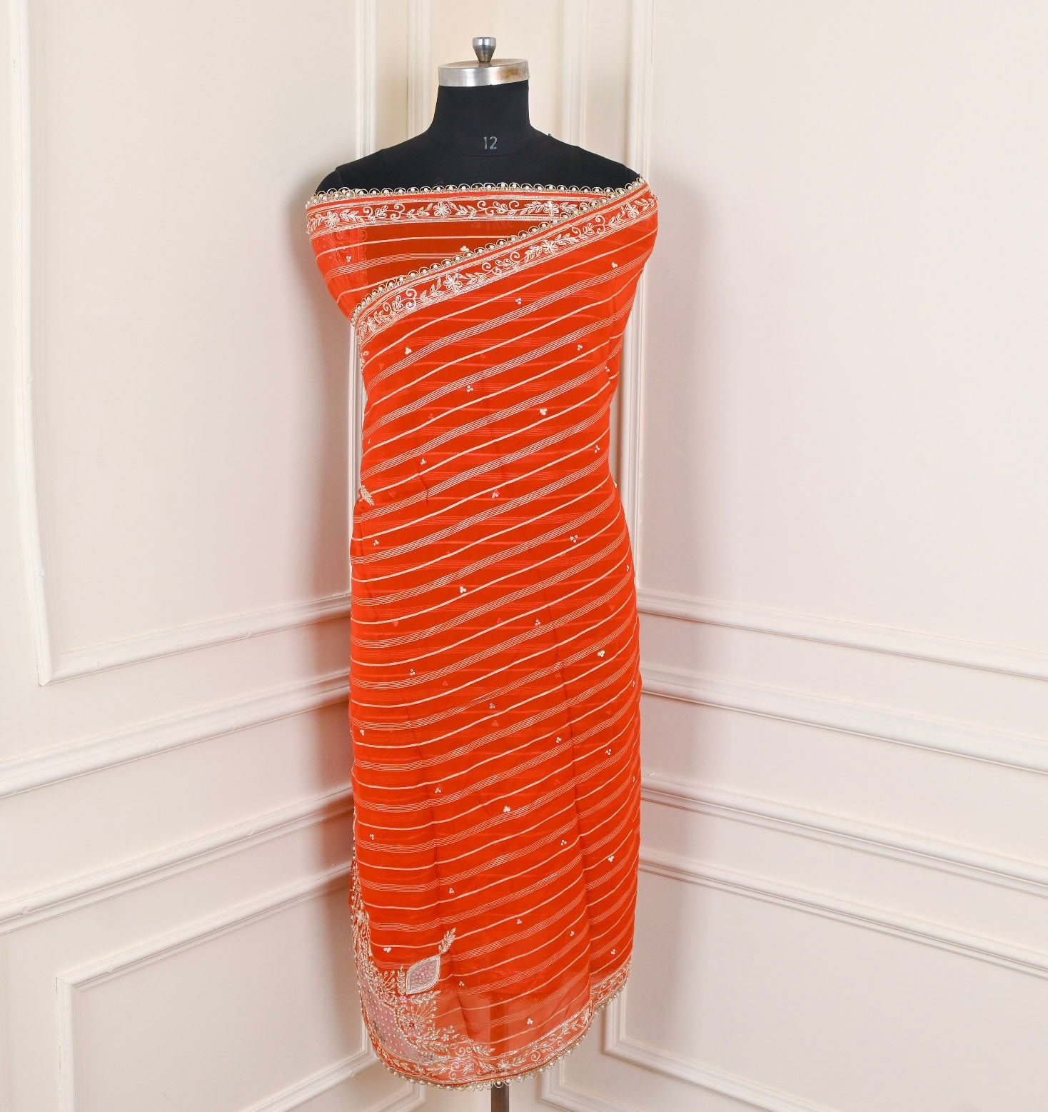 Raw Silk Orange Unstitched Suit