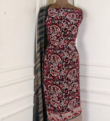 Georgette Brown Unstitched Suit