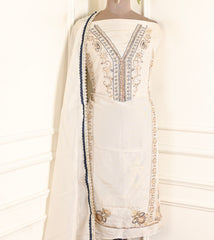Shimmer Navy Blue Unstitched Suit